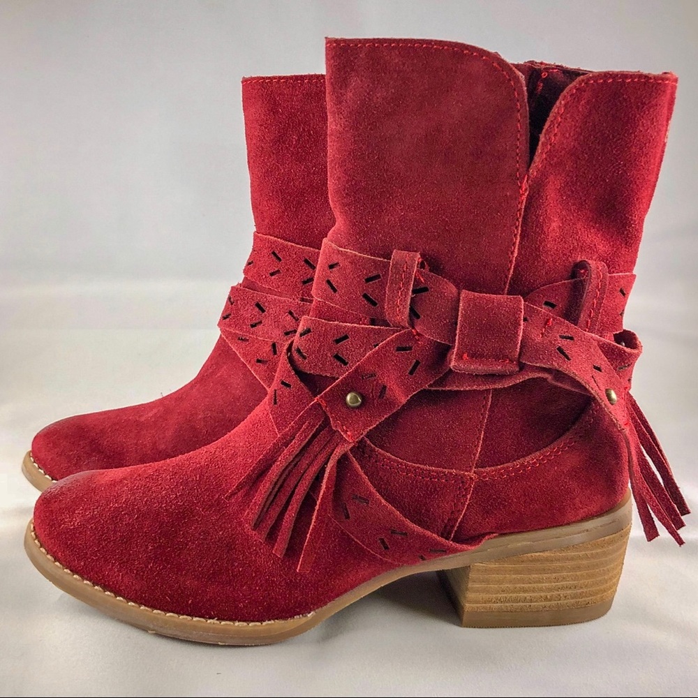 NWT Red Leather Booties